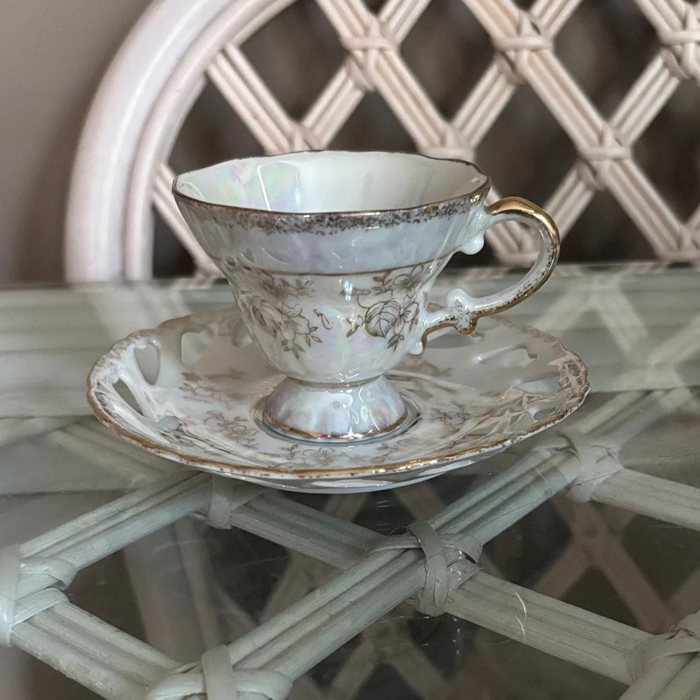 Vintage Japanese Bone China Teacup and Saucer Set